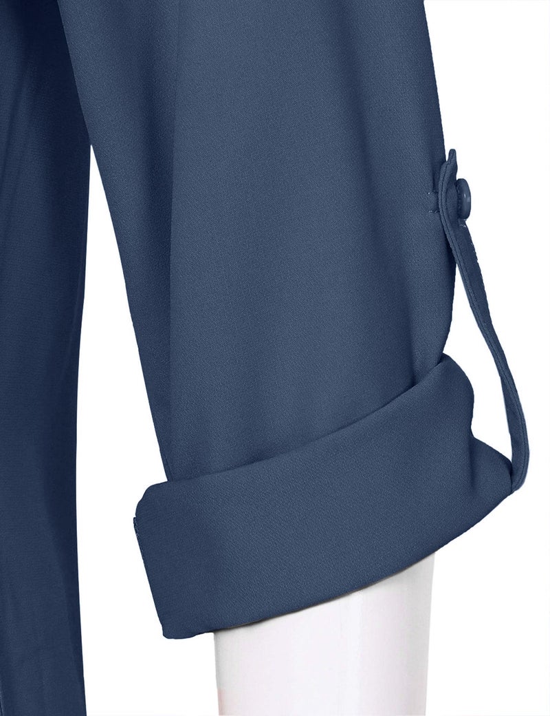 Timeson Womens Blouses and Tops Dressy,3/4 Sleeve Business Casual Tops Office Work Wear Women's Dress Shirts Professional Attire Clothes Chiffon Tunics Tops V Neck Interview Career Ladies Blouse - Image 5